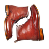Handmade Brown Leather  Men’s Lace-Up Boots