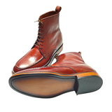 Handmade Brown Leather  Men’s Lace-Up Boots