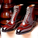 Custom Handmade Wingtip Brogue Leather Men’s boots