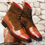 Bespoke Tan & Brown Leather Boots Handcrafted Luxury