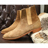 Handmade Brown Suede Chelsea  Men & Women’s Boots