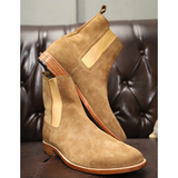 Handmade Brown Suede Chelsea  Men & Women’s Boots