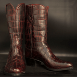 Black Cherry Alligator Texture Cowboy Boots Made to Order