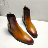 Bespoke Handmade Tan Leather  Custom Vintage Style Boots