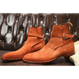 Suede Monk Strap Boots Premium Dress Boots for Men & Women