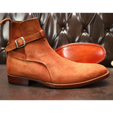Suede Monk Strap Boots Premium Dress Boots for Men & Women