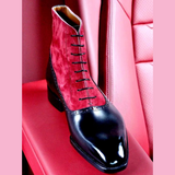 Luxury Handmade Black Leather & Suede Boots Men & Women
