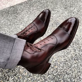 Handmade Burgundy Leather Cap Toe Ankle Men’s Boot