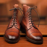 Burgundy Leather ToeCap Boots Luxury Goodyear Welted