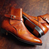 Tailor-Made Tan Leather Jodhpur Boots Men’s Formal Footwear