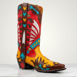 Handmade Western Cowboy Boots Multi-Leather Vintage Thunderbirds Design