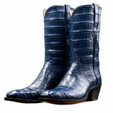 Luxury Navy Blue Alligator Cowboy Boots For Men & Women