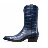 Luxury Navy Blue Alligator Cowboy Boots For Men & Women