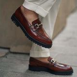 Jesse - Men's Burnished Oxblood Box Leather High Shine Loafer